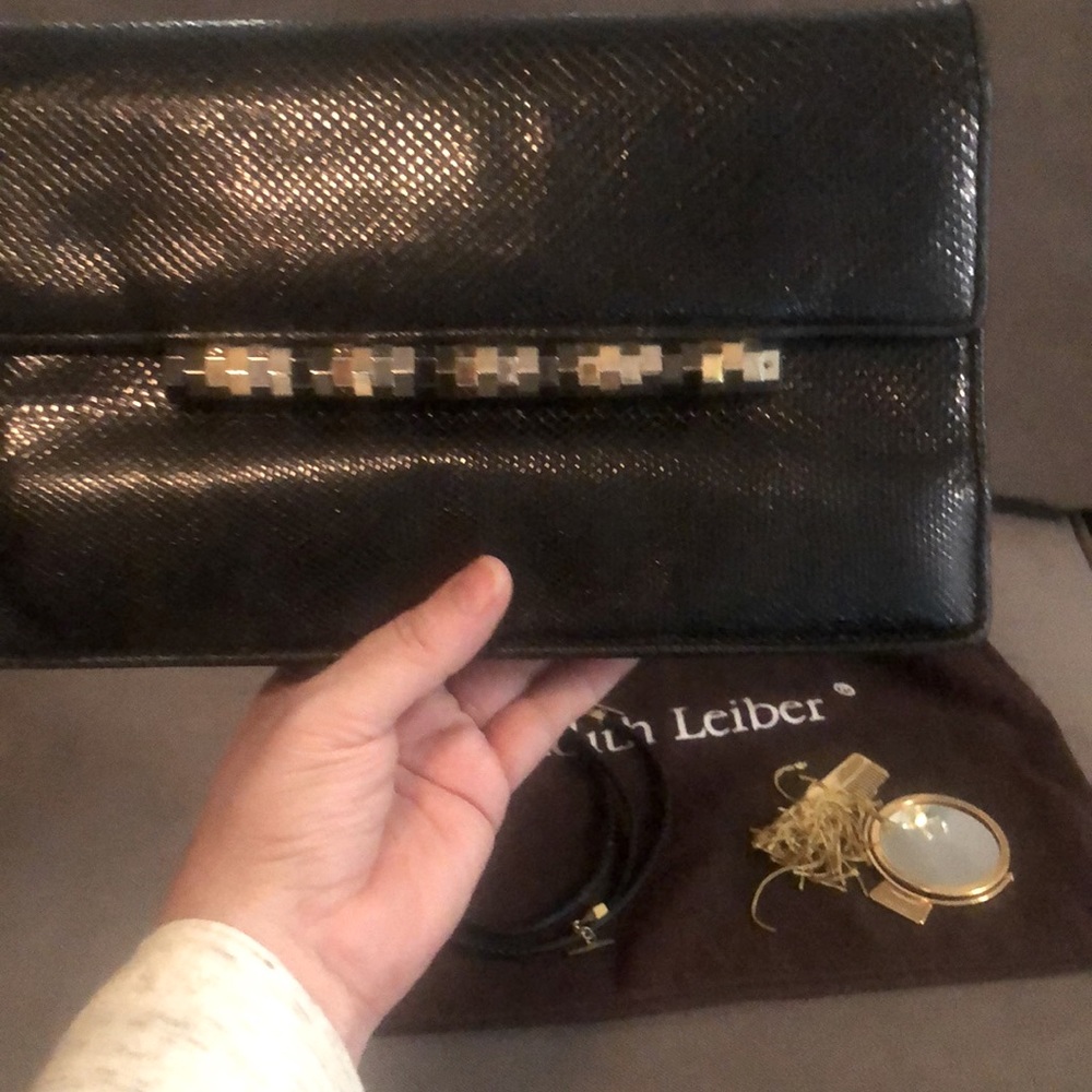 Judith Leiber Lizard Skin Evening Clutch Bag - Picture 13 of 16